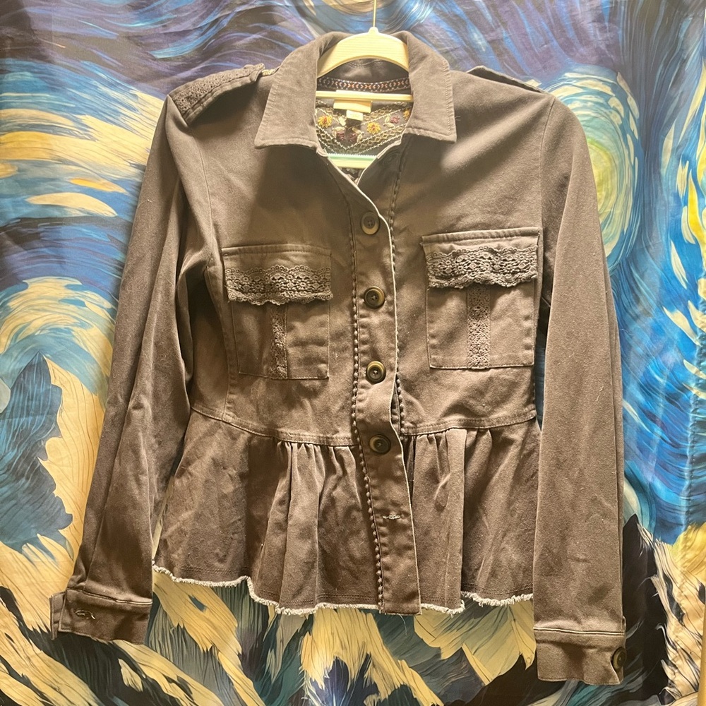 Women's grey Button-Up Jacket